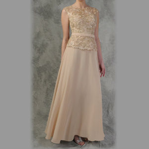 NWT Long cap sleeves champagne dress size small